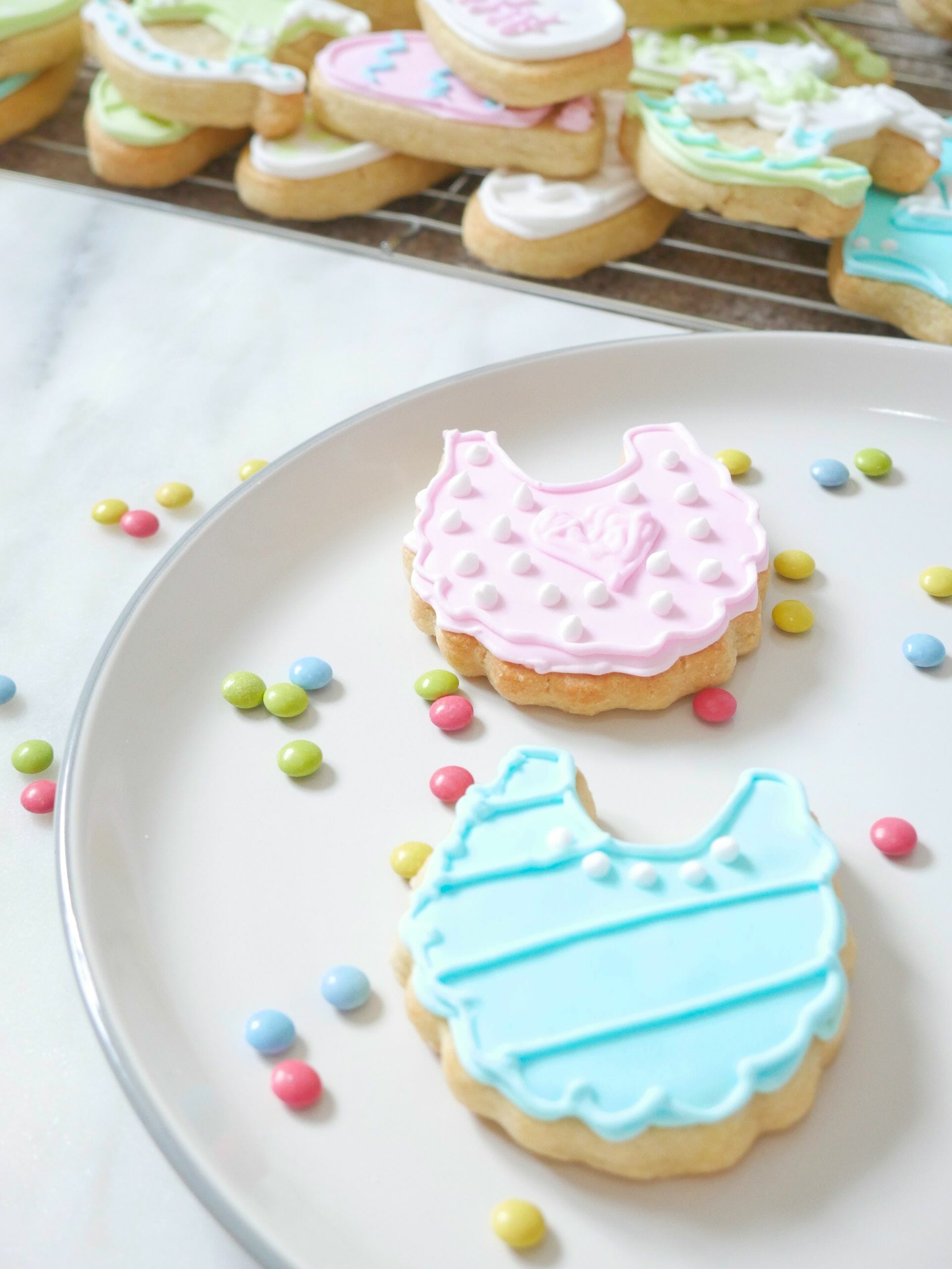 Precious Baby Bib Cookies - No Fuss Kitchen